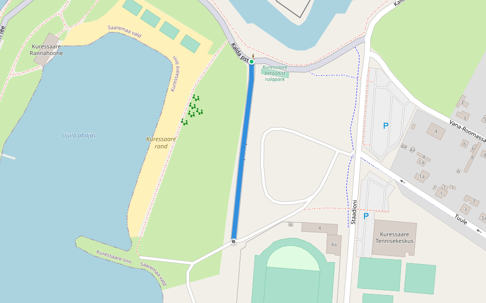 Supluse pst walking route map in Kuressaare