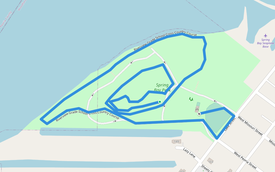 Riverview Grade School Cross Country Course walking route map in Spring Bay