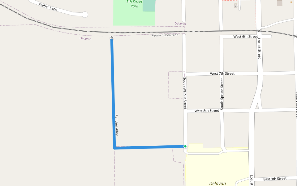 Panther Alley walking route map in Delavan