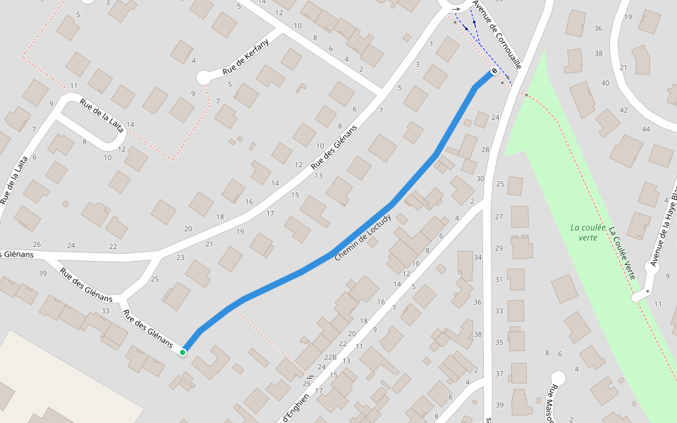 Chemin de Loctudy walking route map in Orvault