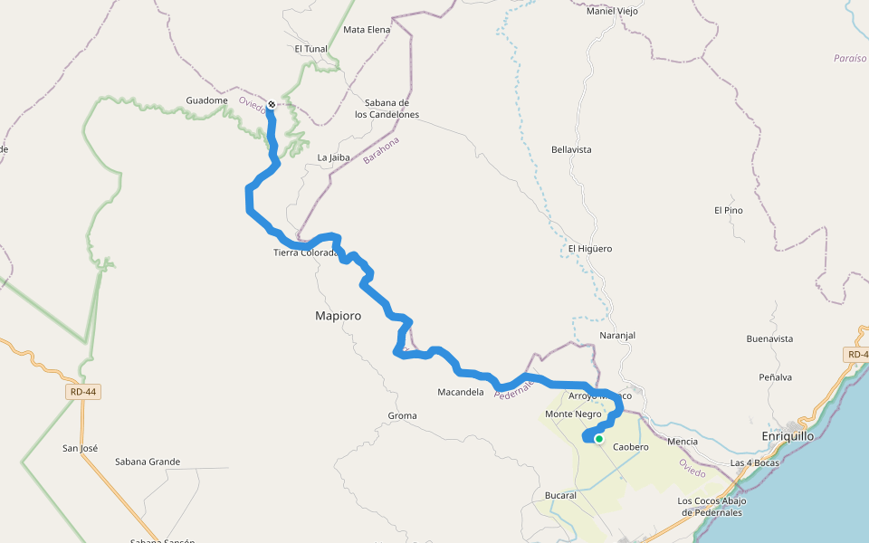 sendero walking route map in Juancho