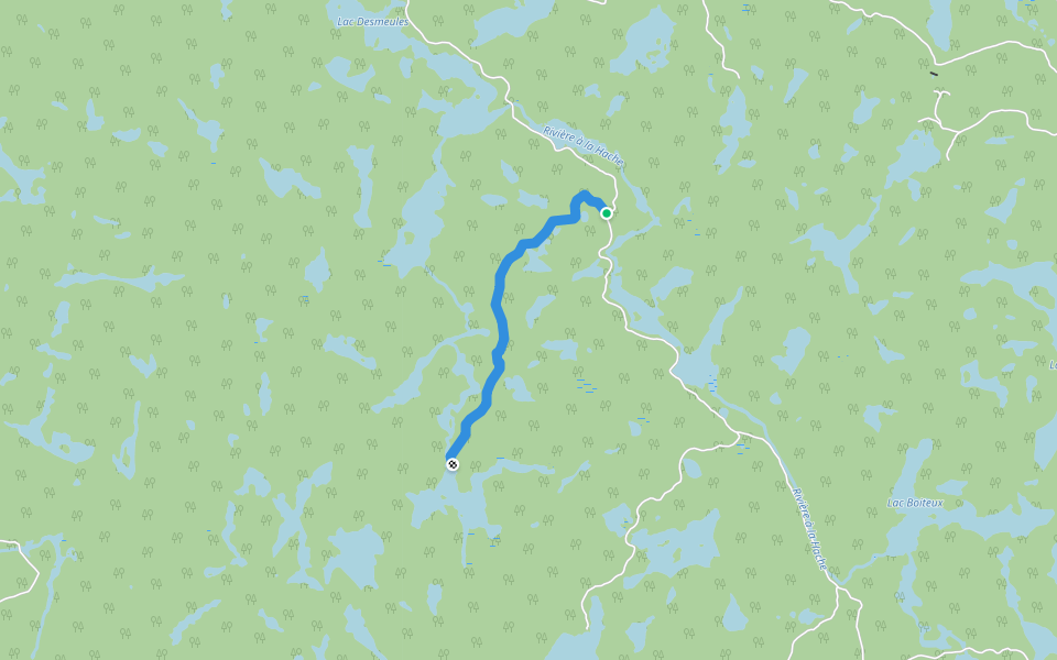 Chemin du Lac du Bois Sec walking route map in Saint-David-de-Falardeau