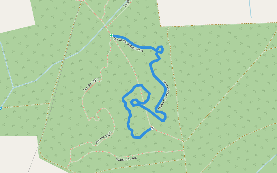 Down the Rabbit Hole walking route map in Williamstown