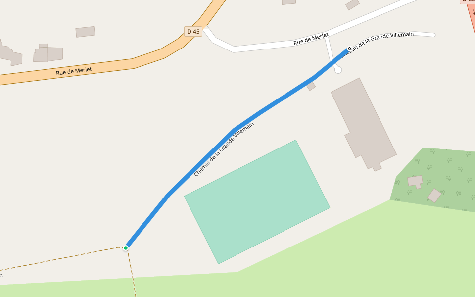 Chemin de la Grande Villemain walking route map in Ploufragan