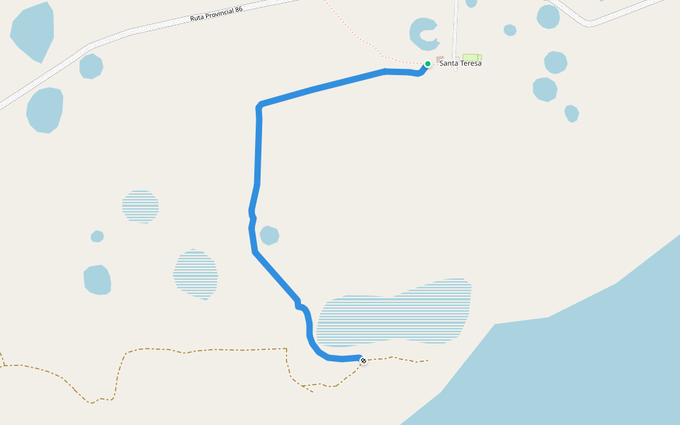 Sendero Yatay walking route map in Punta Grande