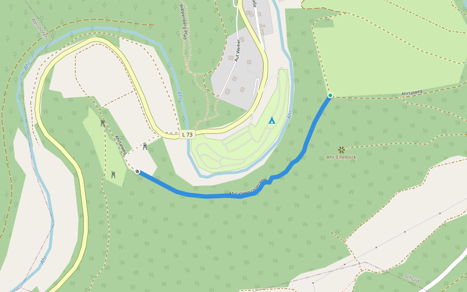 Ahrtalweg-Jägersteig walking route map in Schuld