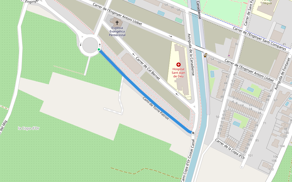 Camí de Torre Patriot walking route map in Lleida