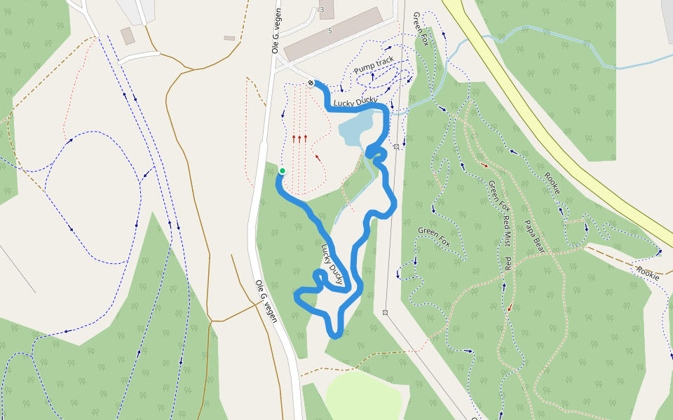 Lucky Ducky walking route map in Innbygda
