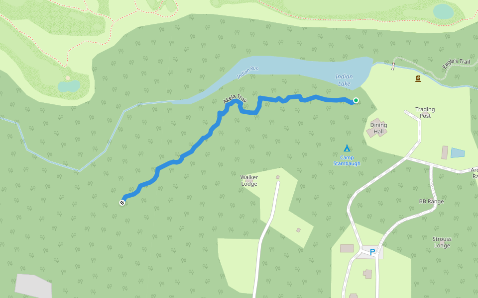 Akela Trail walking route map in Canfield
