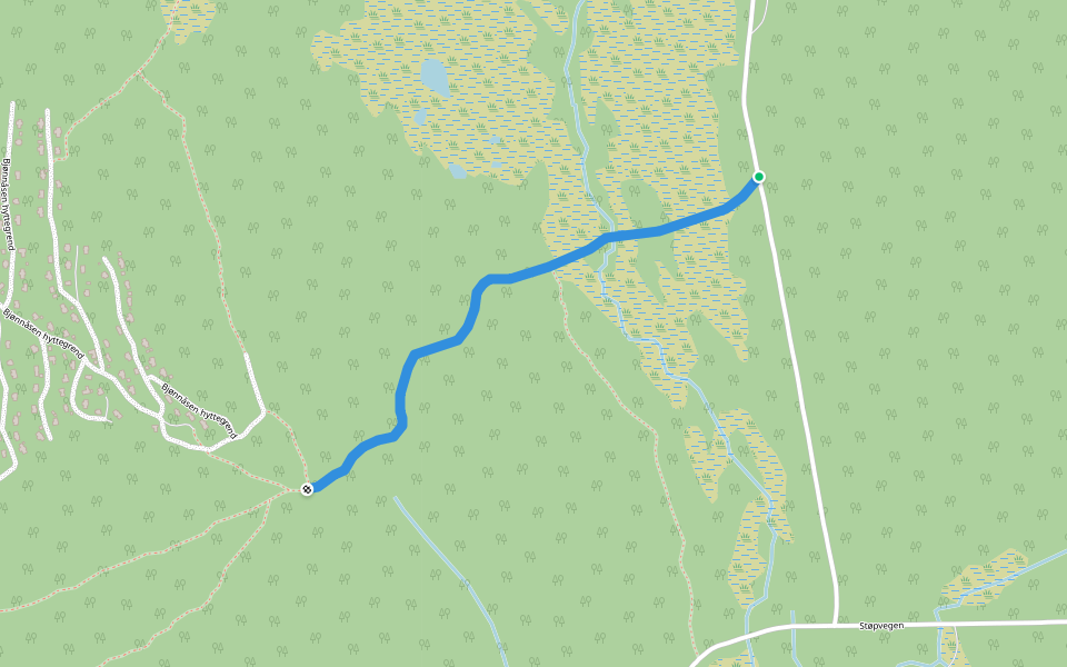 Gamle Støpvegen walking route map in Innbygda