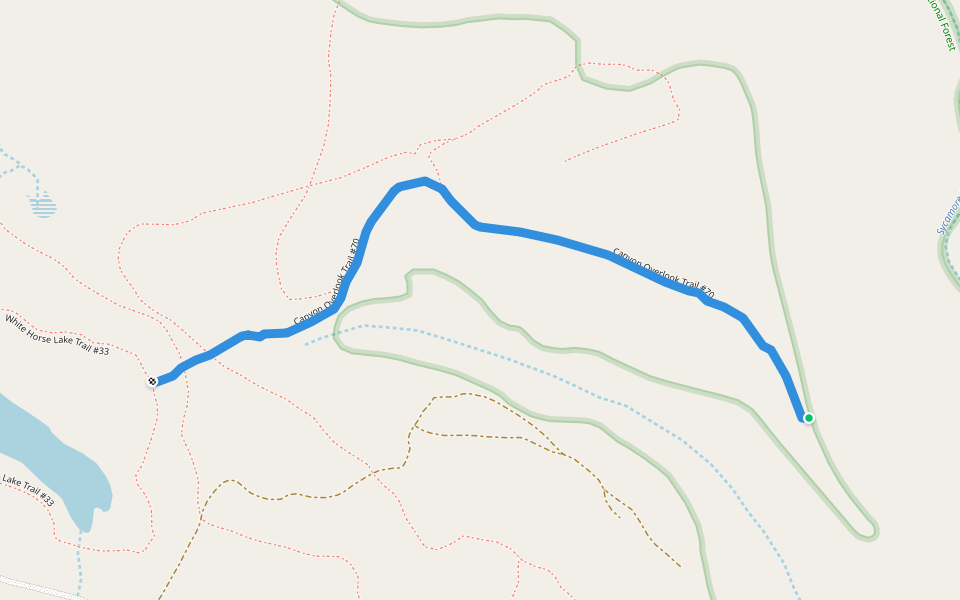 Canyon Overlook Trail #70 walking route map in Williams