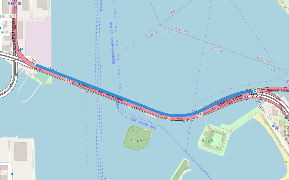 ノースルート walking route map in Tokyo