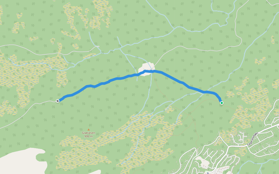 Prestvegen walking route map in Strandbygda