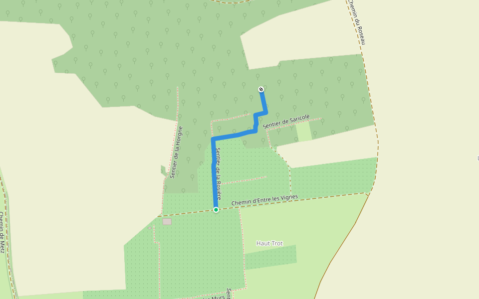 Sentier de la Rosière walking route map in Montenoy