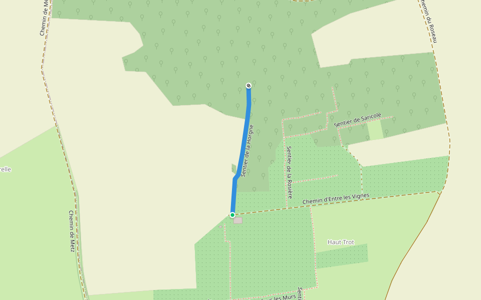 Sentier de la Horgne walking route map in Montenoy