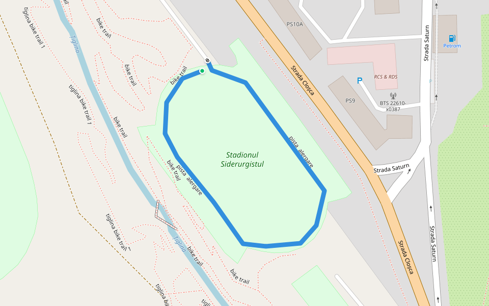 pista alergare walking route map in Galați