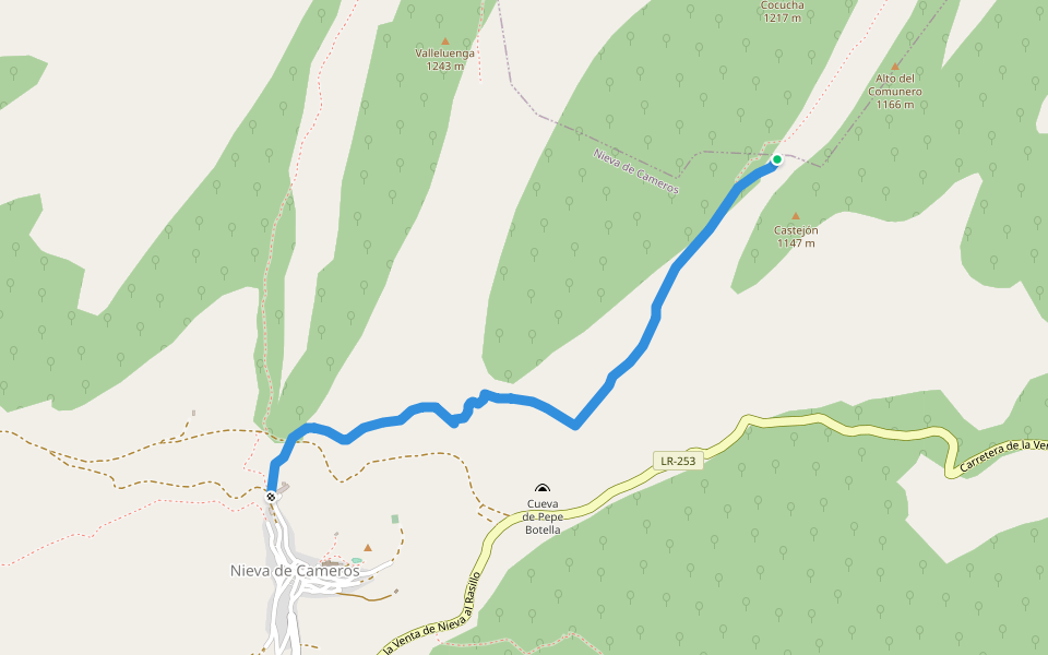 Camino de Nieva de Cameros a Torrecilla en Cameros walking route map in Torrecilla en Cameros