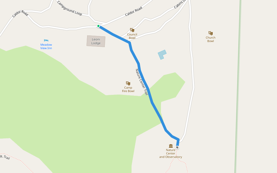 Nature Center Trail walking route map in Grizzly Flats