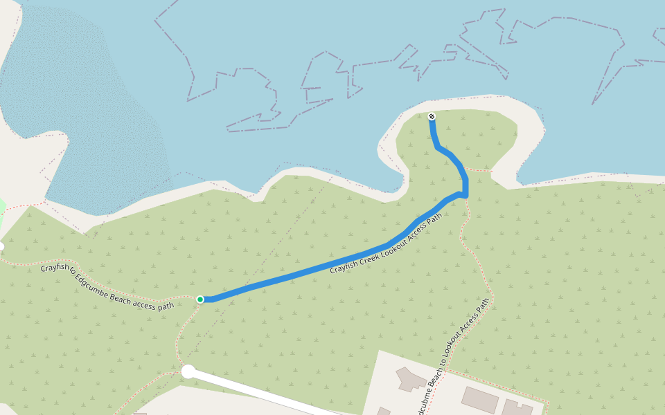 Crayfish Creek Lookout Access Path walking route map in Edgcumbe Beach