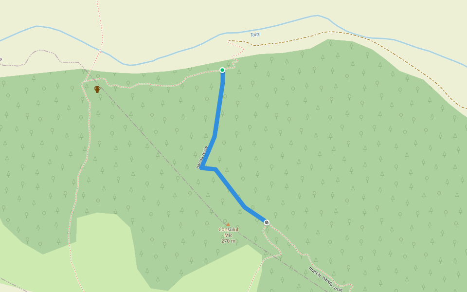 banda rosie walking route map in Izvoarele