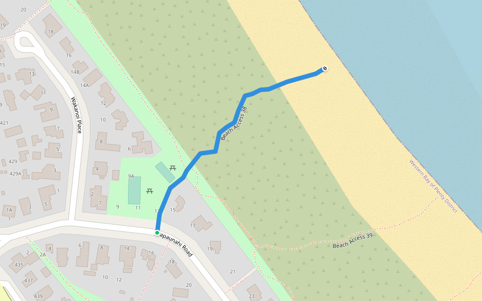 Beach Access 38 walking route map in Bowentown