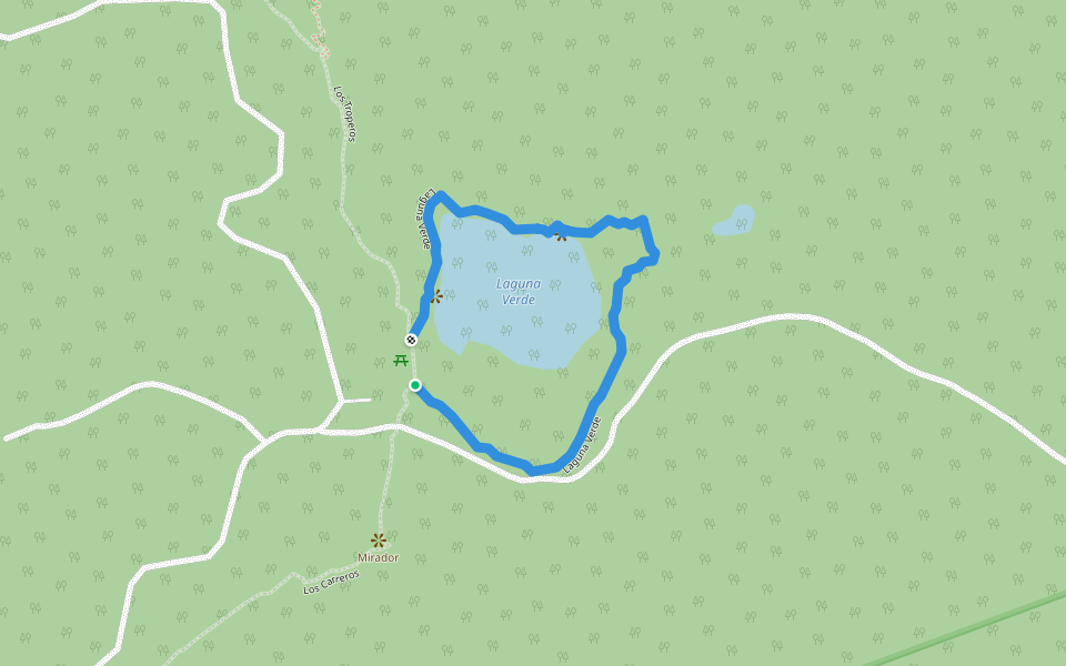 Laguna Verde walking route map in Coyhaique