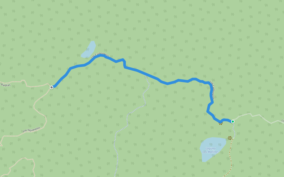 Los Carboneros walking route map in Coyhaique