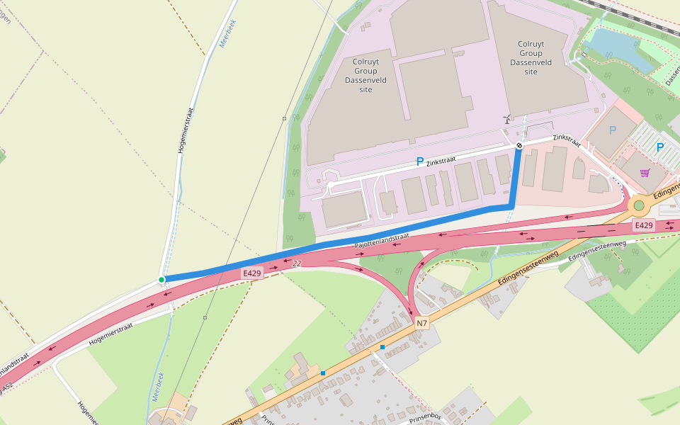 Pajottenlandstraat walking route map in Halle