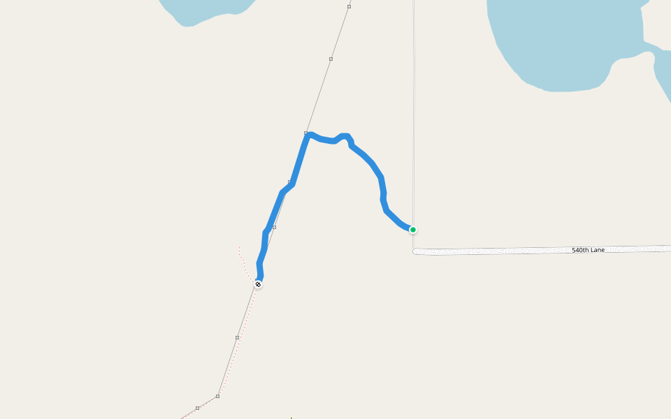 Aitkin County Forestry Road 53-2 walking route map in Palisade