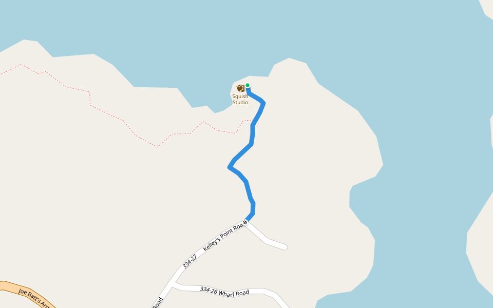 Footpath, part of Turpin's Trail near Tilting walking route map in Fogo Island