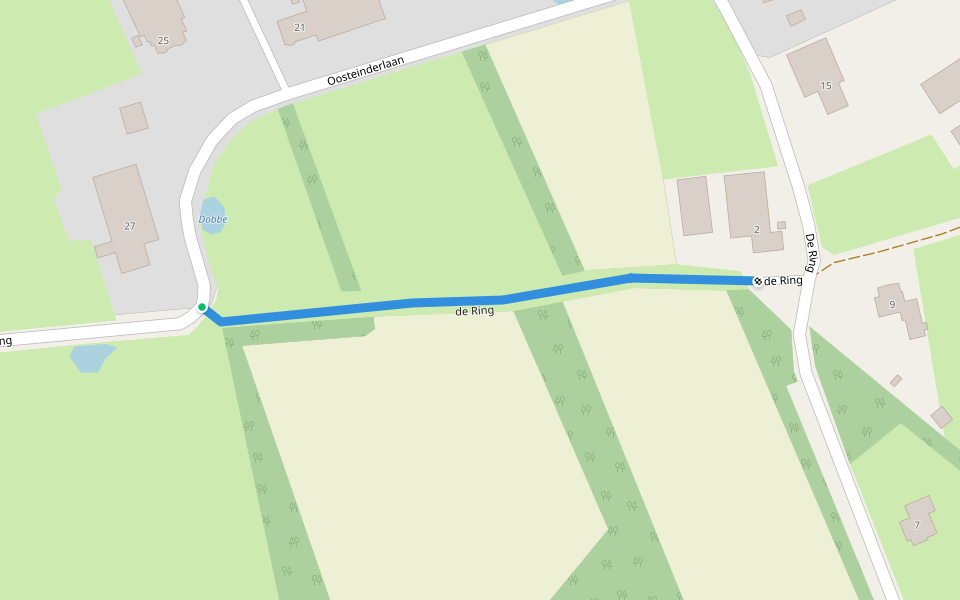 de Ring walking route map in Leutingewolde