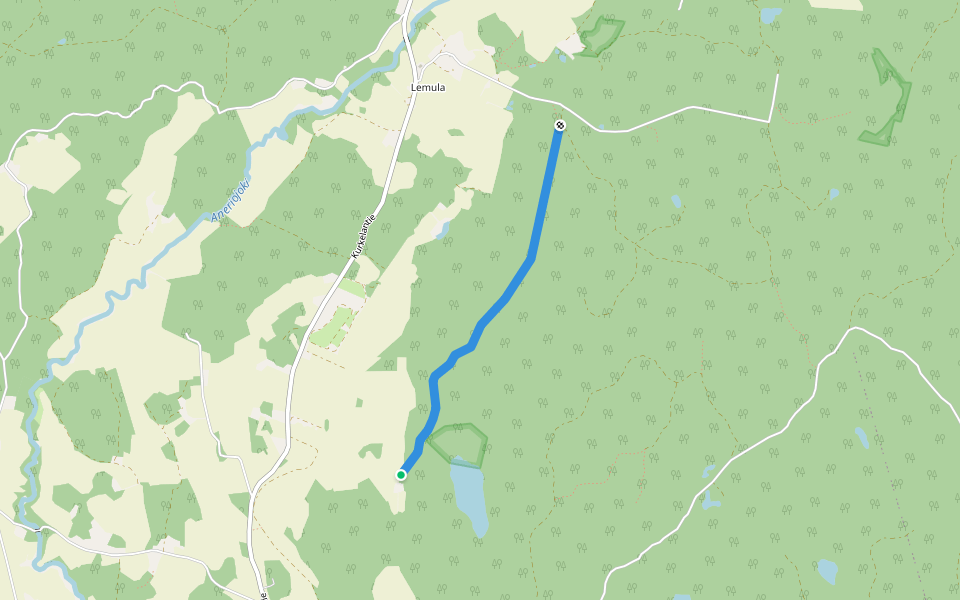 Rinnepolku walking route map in Liuhto