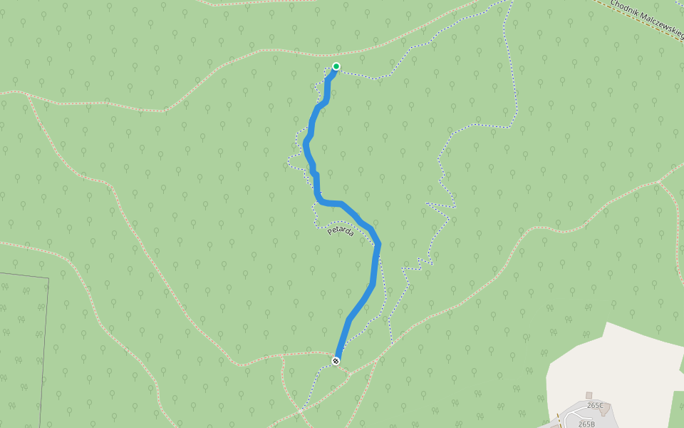 Petarda walking route map in Kraków