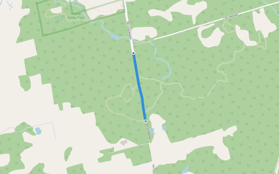 7th Concession walking route map in King City