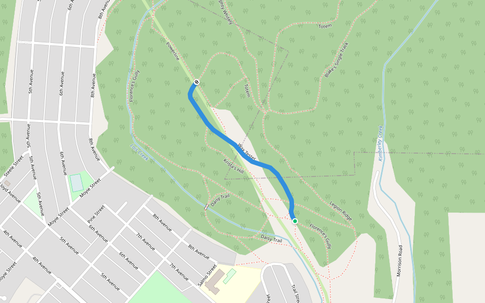 Wax Tester walking route map in Kimberley