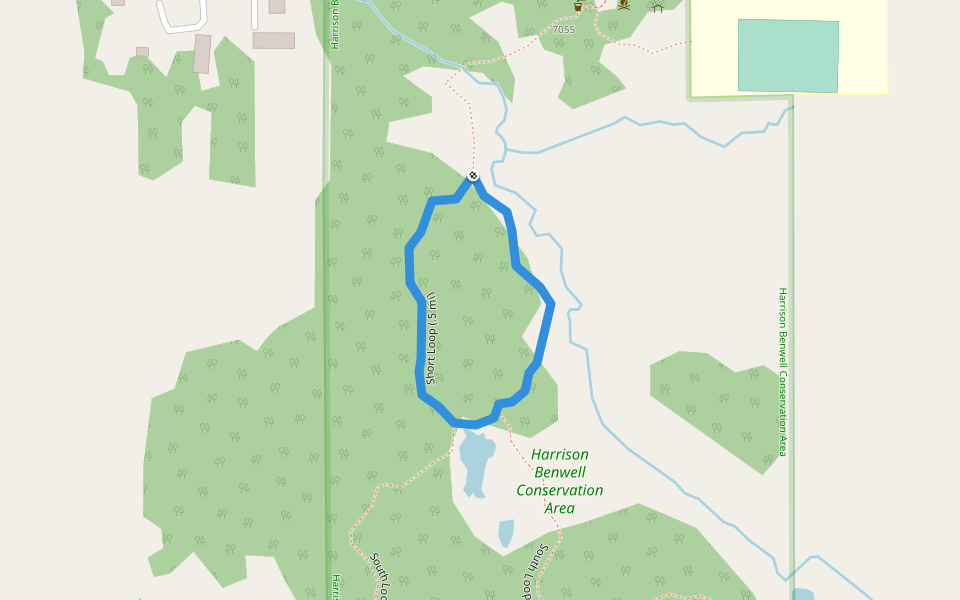Short Loop (.5 mi) walking route map in Wonder Lake