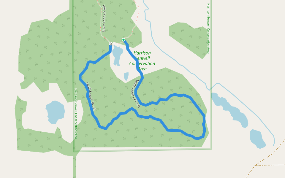 South Loop (.75 mi) walking route map in Bull Valley