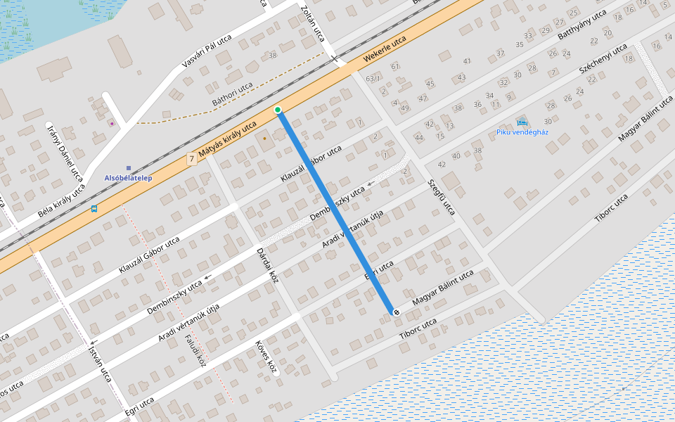 Baglas köz walking route map in Fonyód