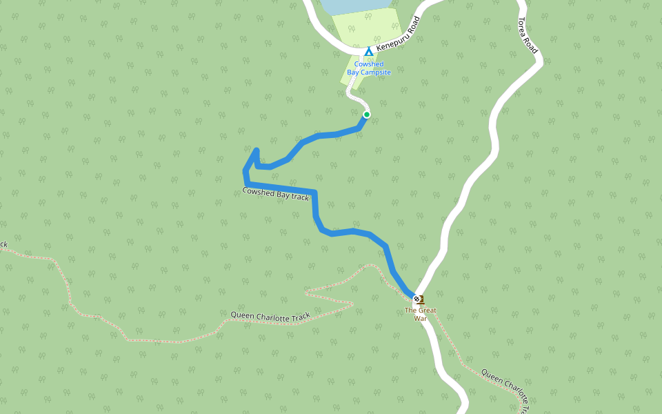 Cowshed Bay track walking route map in Portage