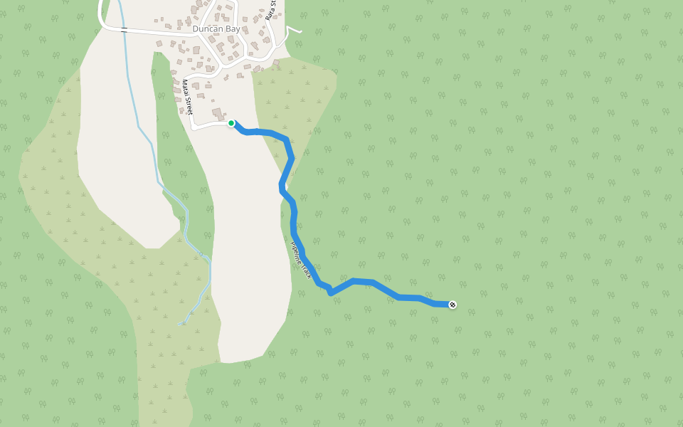 Pipeline Track walking route map in Duncan Bay