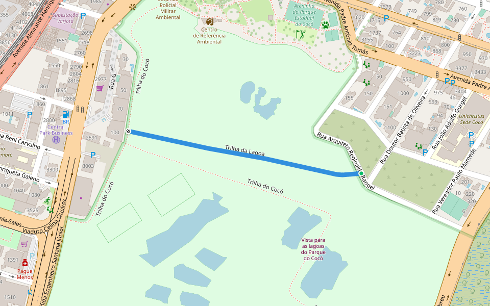 Trilha da Lagoa walking route map in Fortaleza