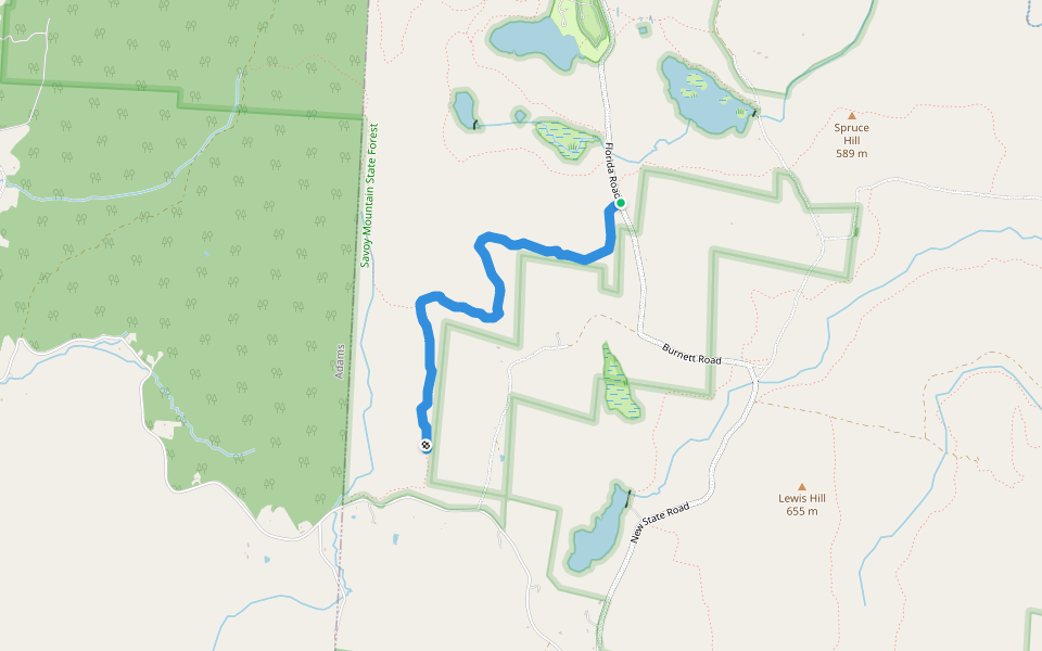 Adam Sno-Drifters Trail walking route map in Savoy