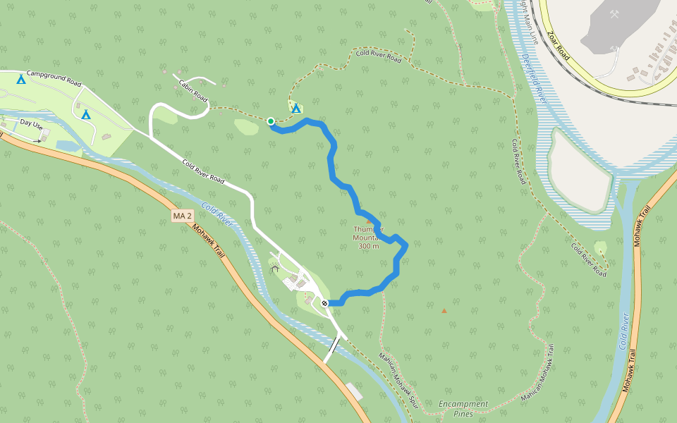 Thumper Mountain Trail walking route map in Charlemont