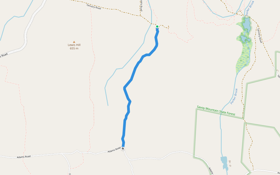 Balance Rock Trail walking route map in Savoy