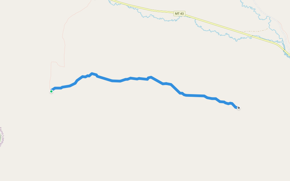 May Creek Ridge walking route map in Gibbonsville