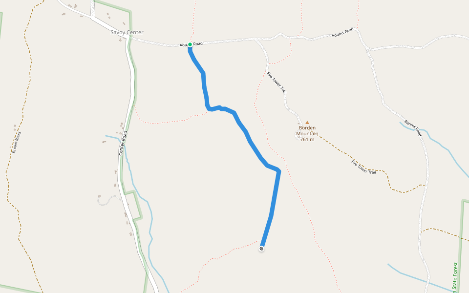 Savoy Kanary Kats Trail walking route map in Savoy