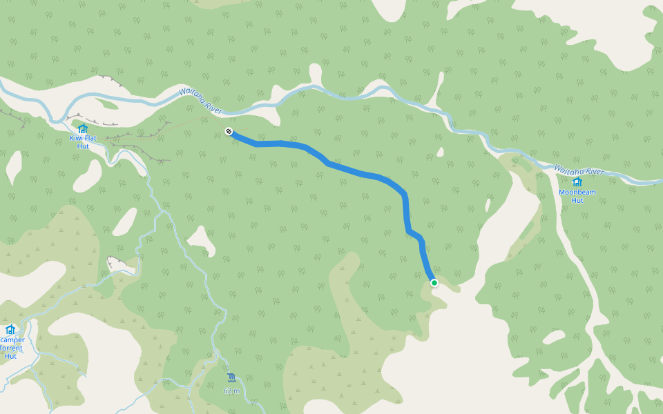 Headlong Spur Track walking route map in Harihari
