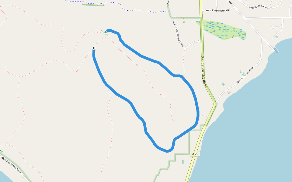 Intermediate Trail walking route map in Glen Arbor