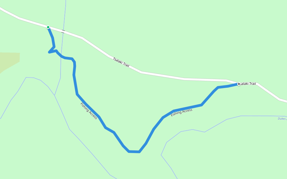 Fishing Access walking route map in Helen