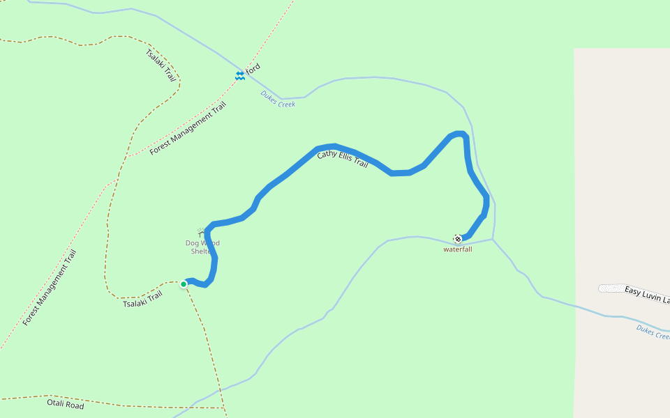 Cathy Ellis Trail walking route map in Sautee Nacoochee